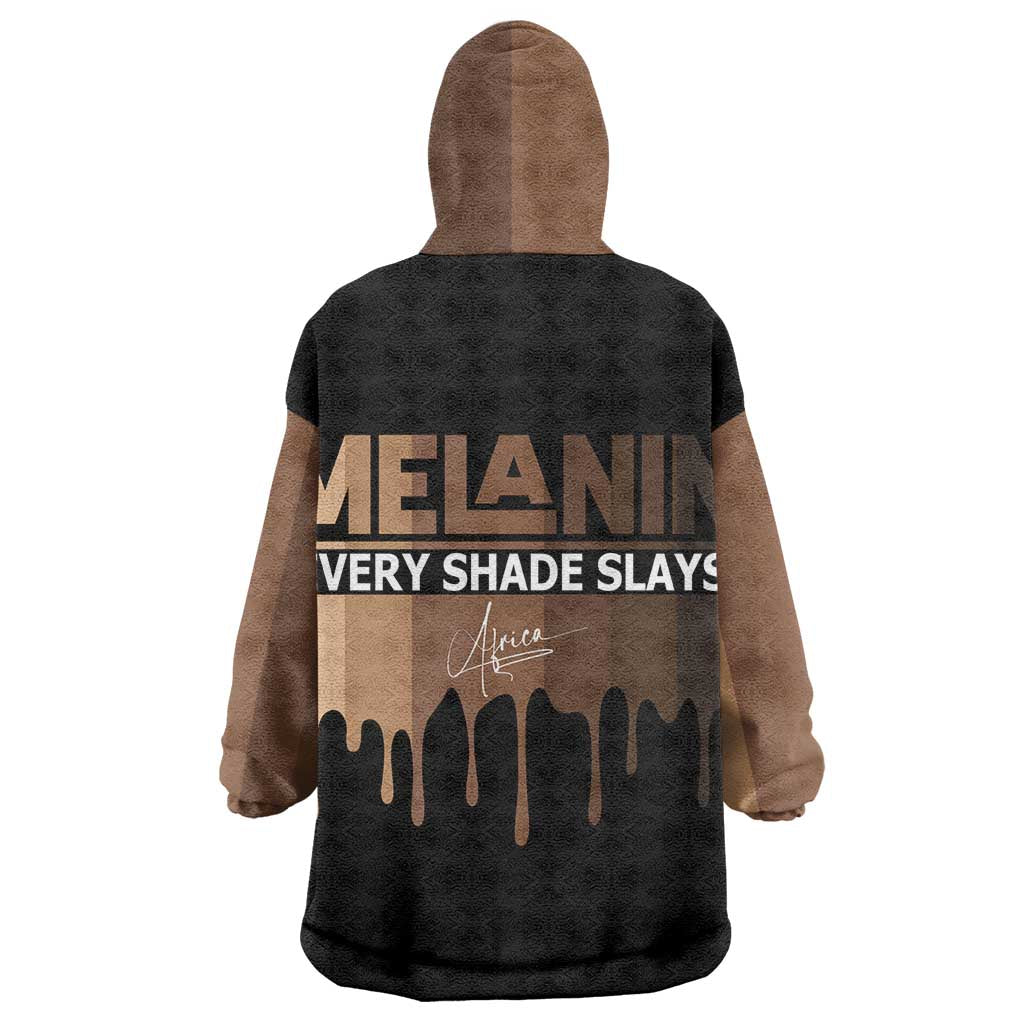 Every Shade Slays Melanin Wearable Blanket Hoodie African Signature DT02
