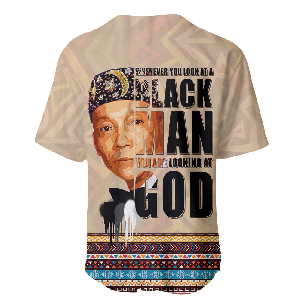 The Most Honorable Elijah Muhammad Baseball Jersey Black Man DT02