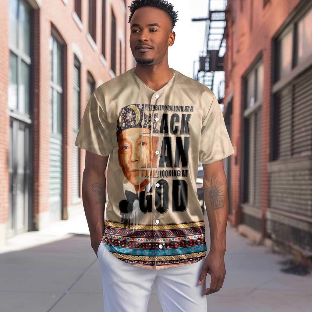 The Most Honorable Elijah Muhammad Baseball Jersey Black Man DT02