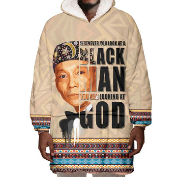 The Most Honorable Elijah Muhammad Wearable Blanket Hoodie Black Man DT02