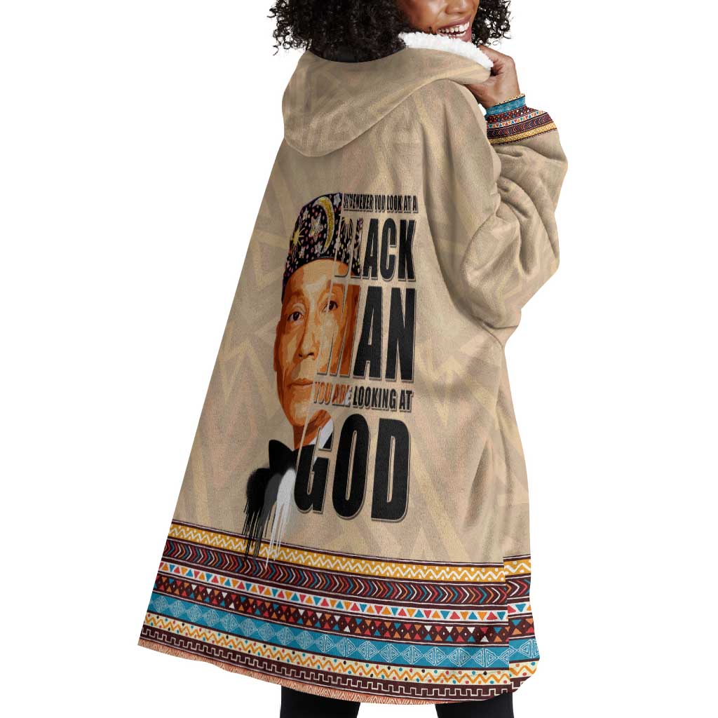 The Most Honorable Elijah Muhammad Wearable Blanket Hoodie Black Man DT02
