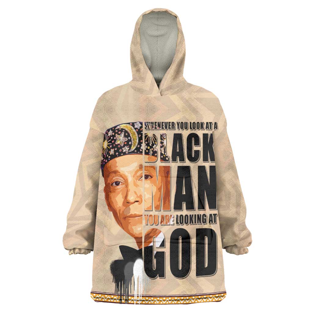 The Most Honorable Elijah Muhammad Wearable Blanket Hoodie Black Man DT02