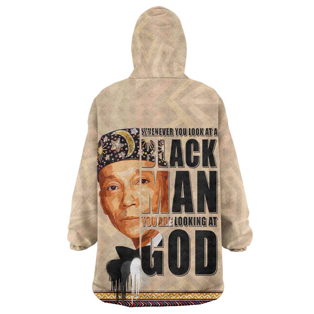 The Most Honorable Elijah Muhammad Wearable Blanket Hoodie Black Man DT02