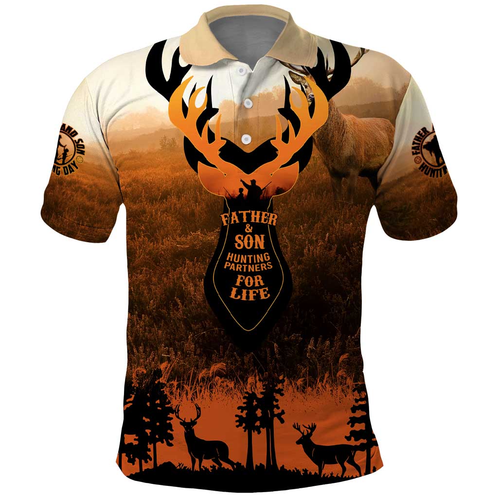 Father And Son Deer Hunting Polo Shirt Best Buckin Daddy Ever DT02