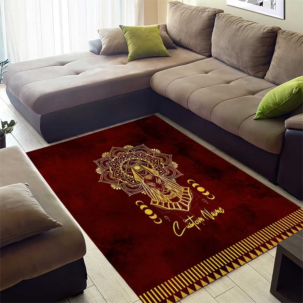 Personalized Anubis Area Rug Ancient Egyptian Pattern In Red DT02