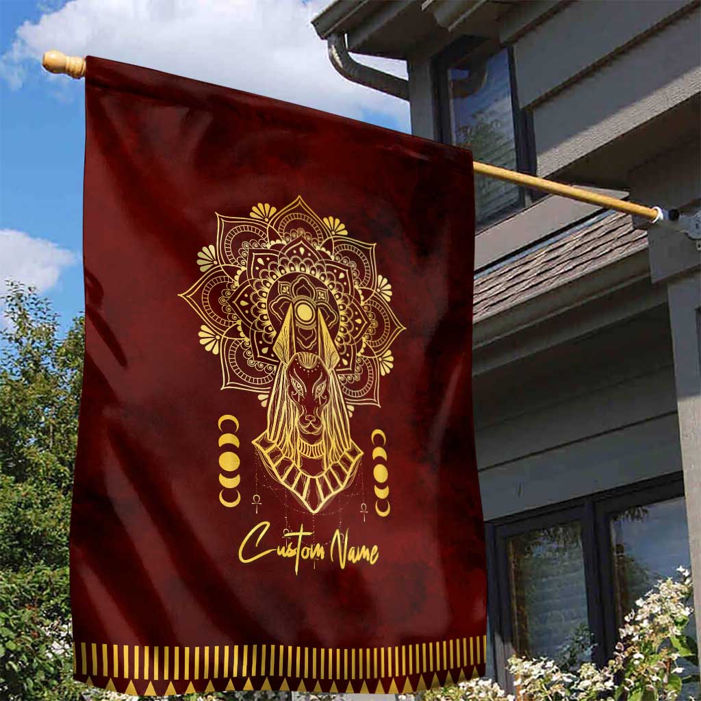 Personalized Anubis Garden Flag Ancient Egyptian Pattern In Red DT02