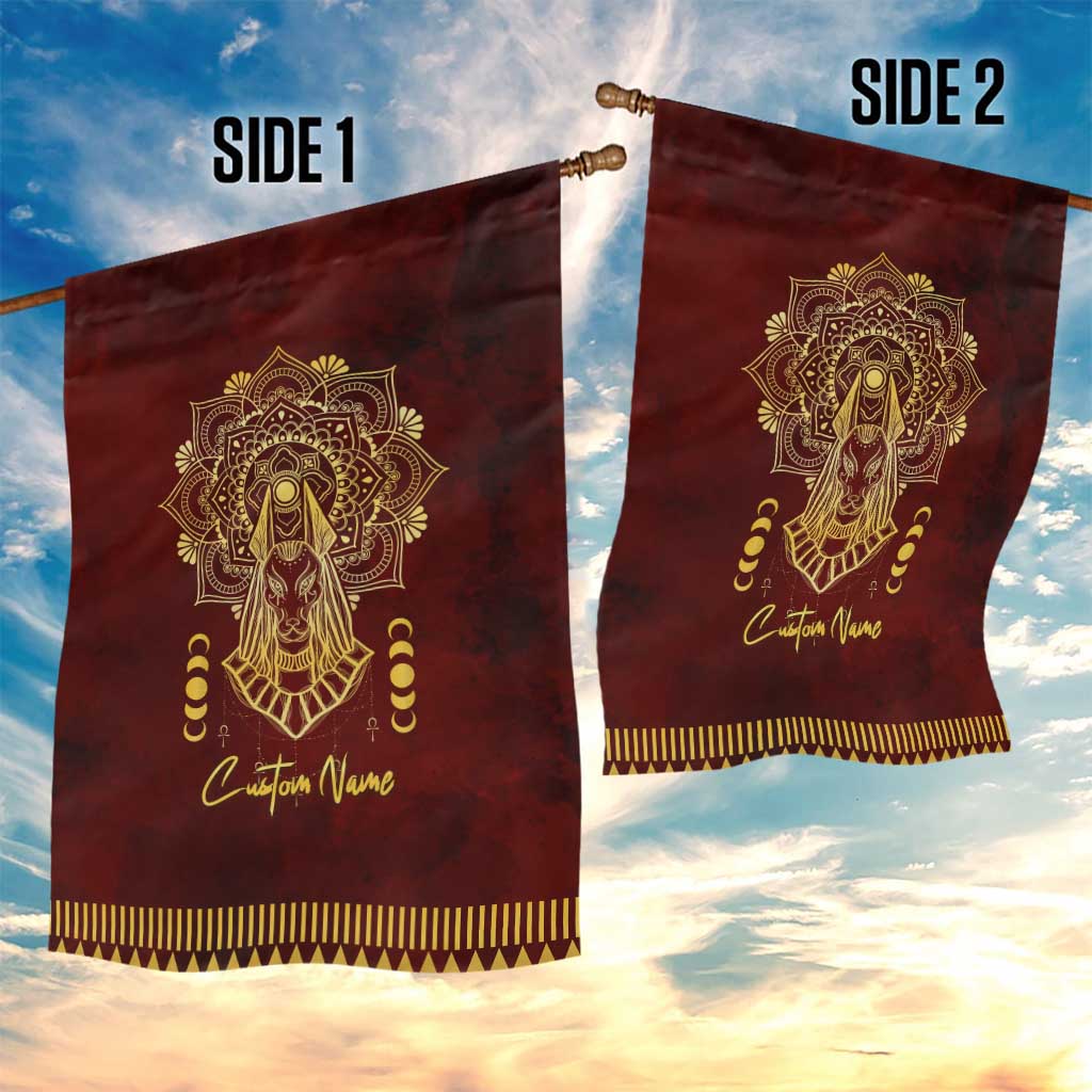 Personalized Anubis Garden Flag Ancient Egyptian Pattern In Red DT02
