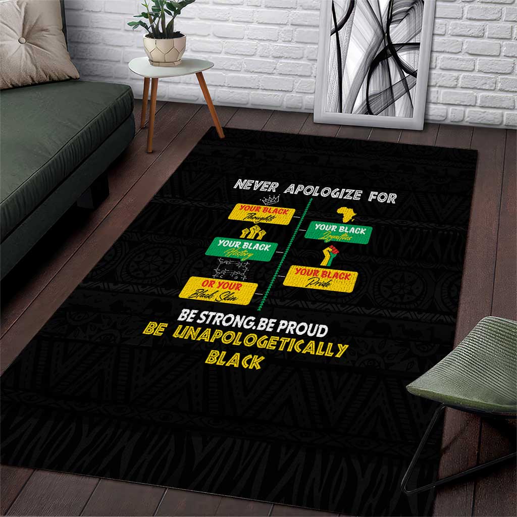 Never Apologize For Your Pride Area Rug African Black History DT02