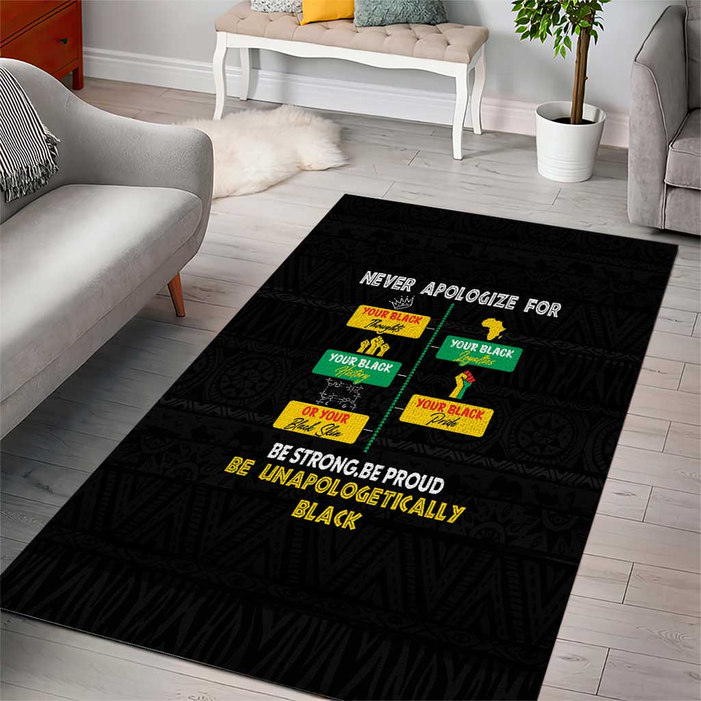 Never Apologize For Your Pride Area Rug African Black History DT02