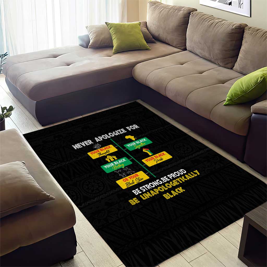 Never Apologize For Your Pride Area Rug African Black History DT02