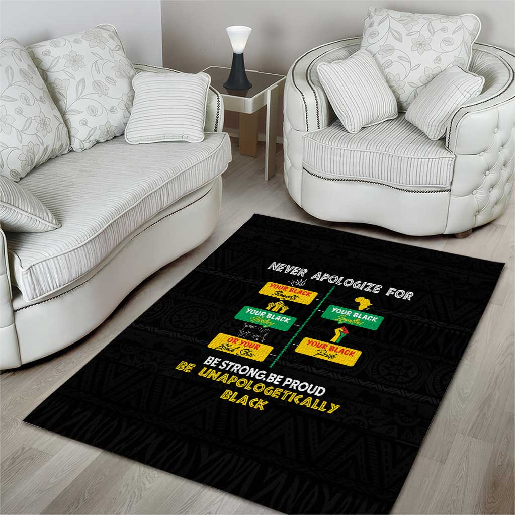 Never Apologize For Your Pride Area Rug African Black History DT02