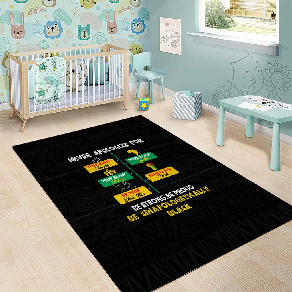 Never Apologize For Your Pride Area Rug African Black History DT02
