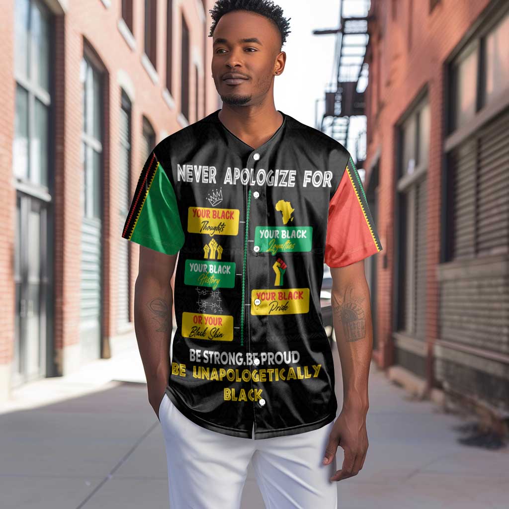 Never Apologize For Your Pride Baseball Jersey African Black History DT02