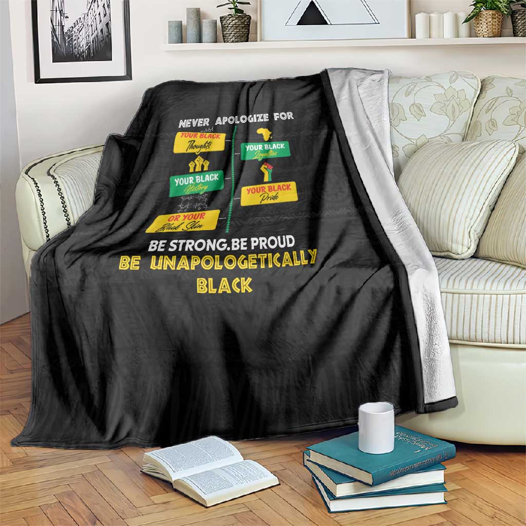 Never Apologize For Your Pride Blanket African Black History DT02