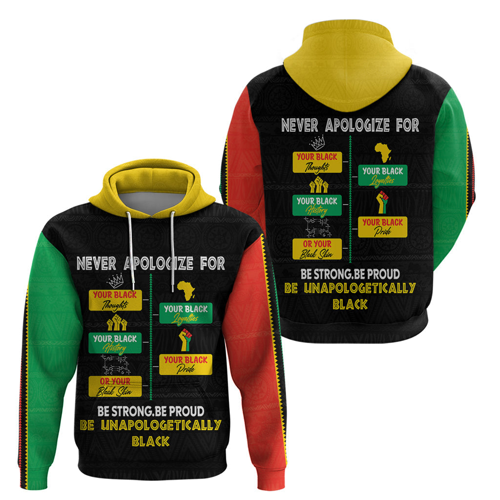 Never Apologize For Your Pride Hoodie African Black History DT02