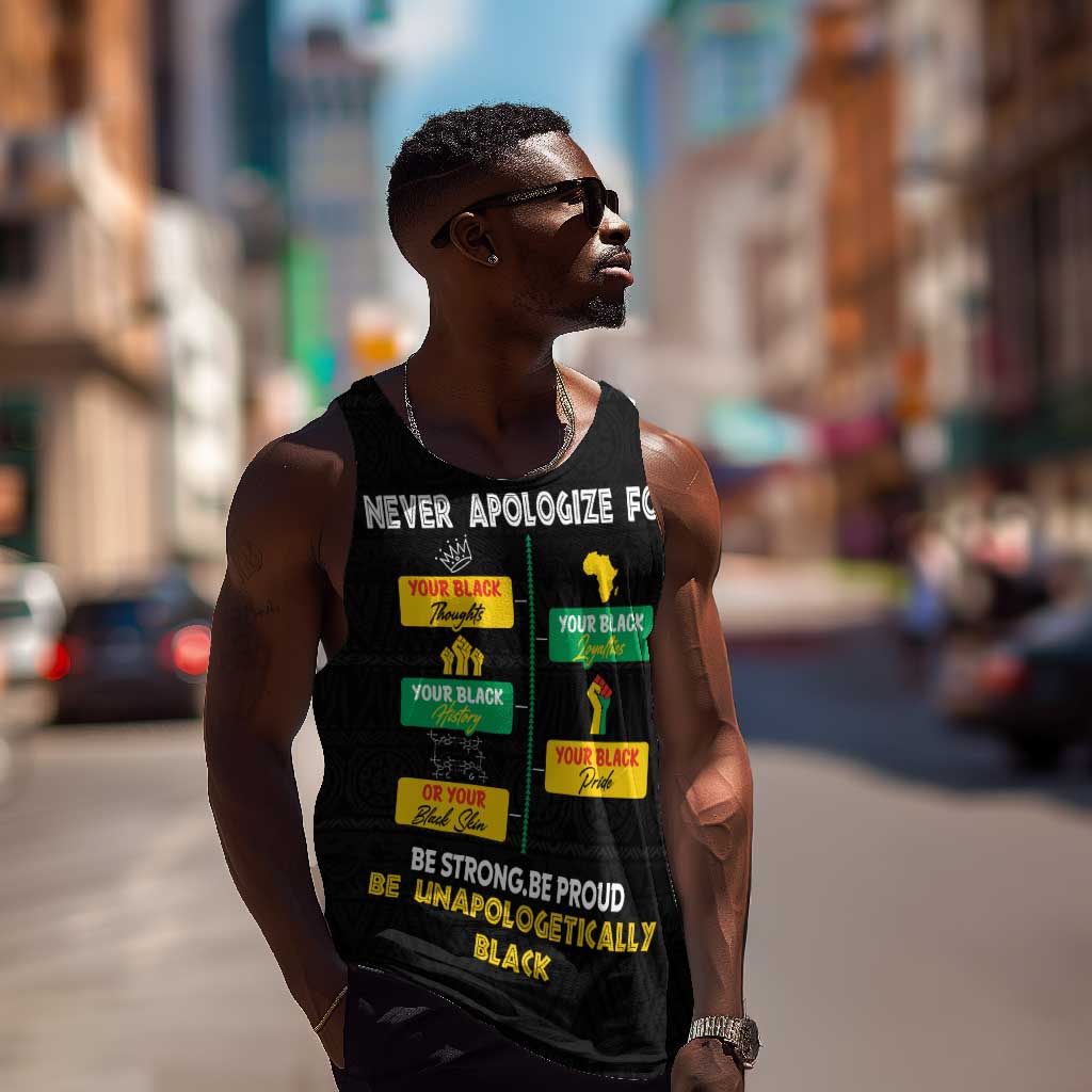 Never Apologize For Your Pride Men Tank Top African Black History DT02