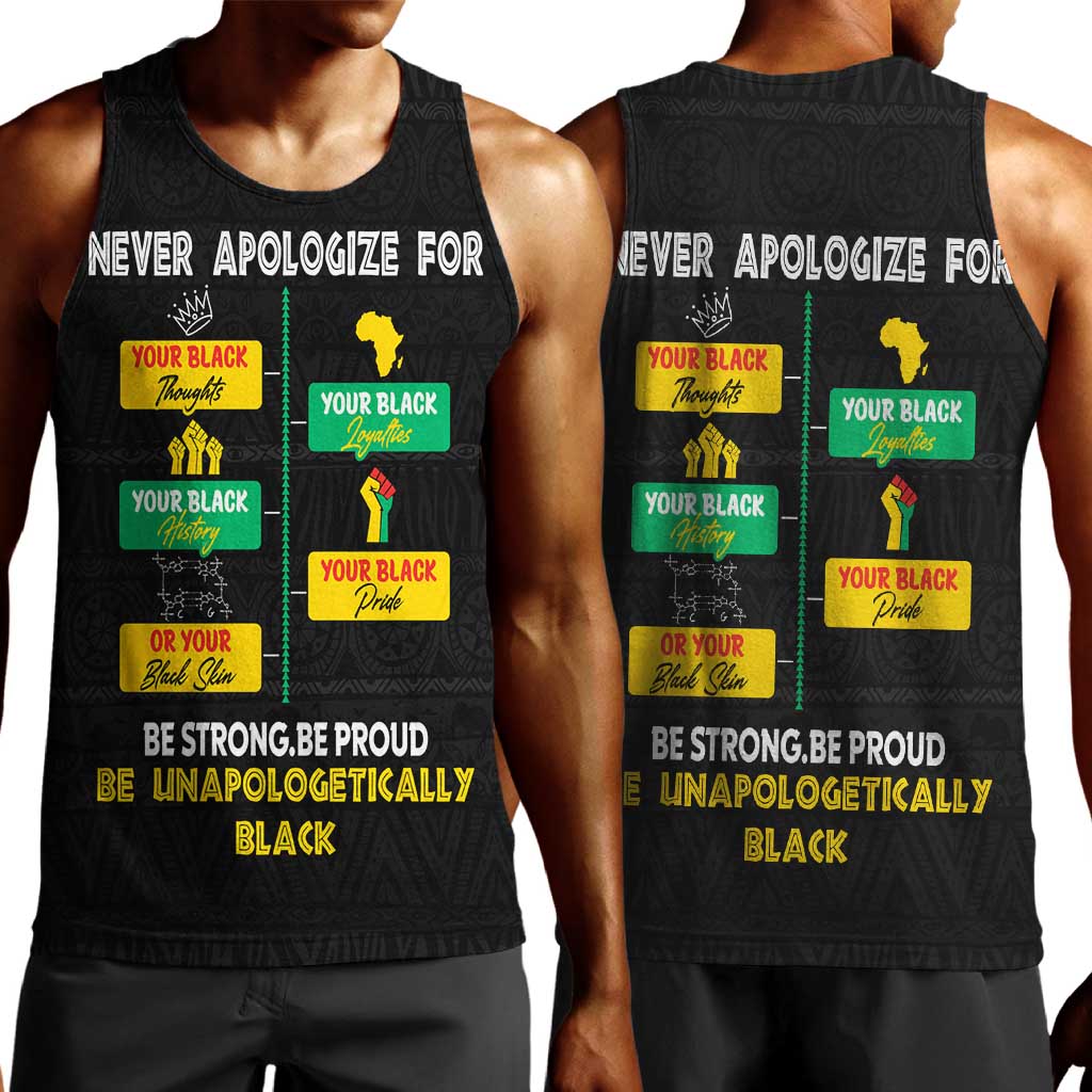 Never Apologize For Your Pride Men Tank Top African Black History DT02