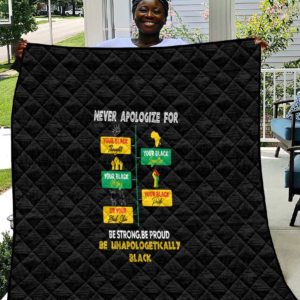 Never Apologize For Your Pride Quilt African Black History DT02