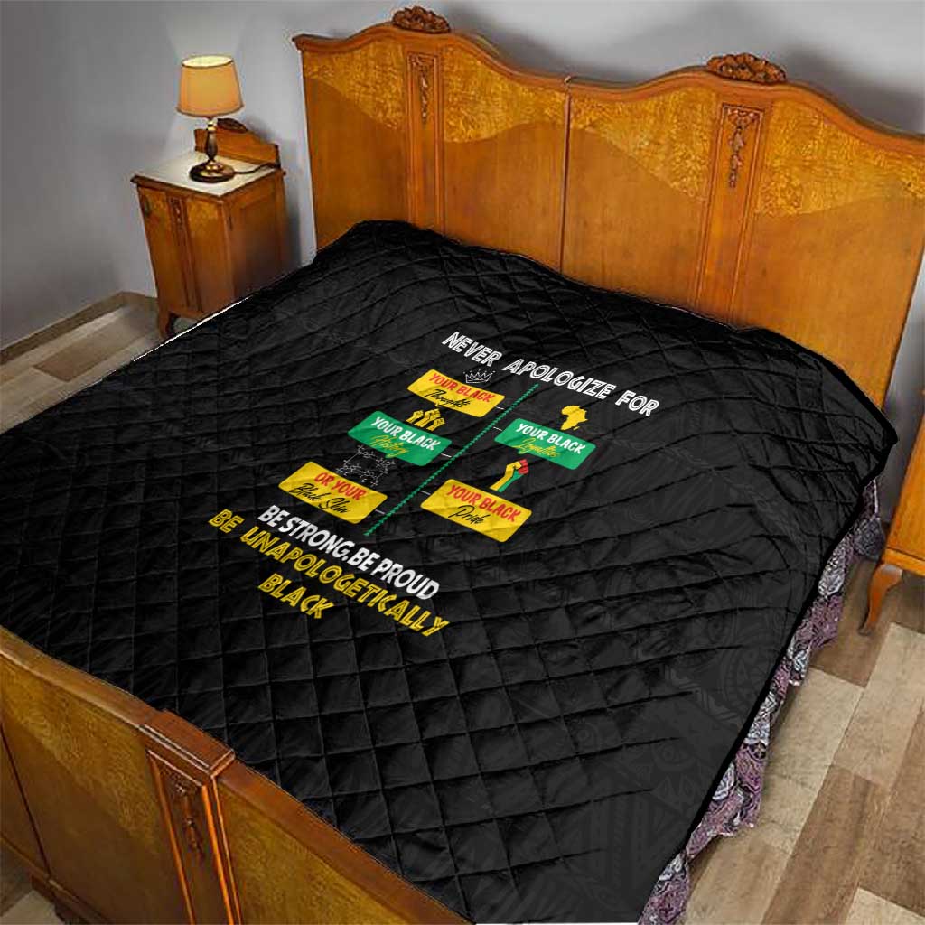 Never Apologize For Your Pride Quilt African Black History DT02