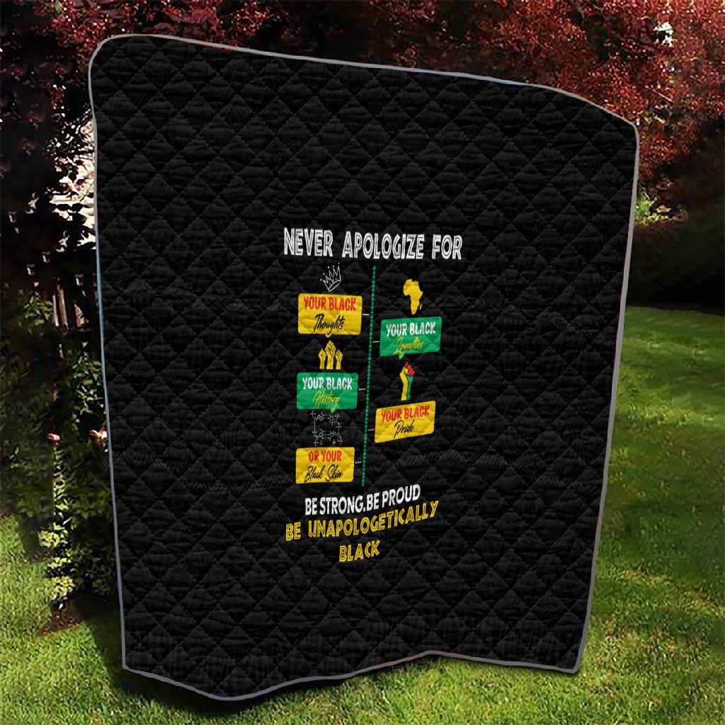 Never Apologize For Your Pride Quilt African Black History DT02