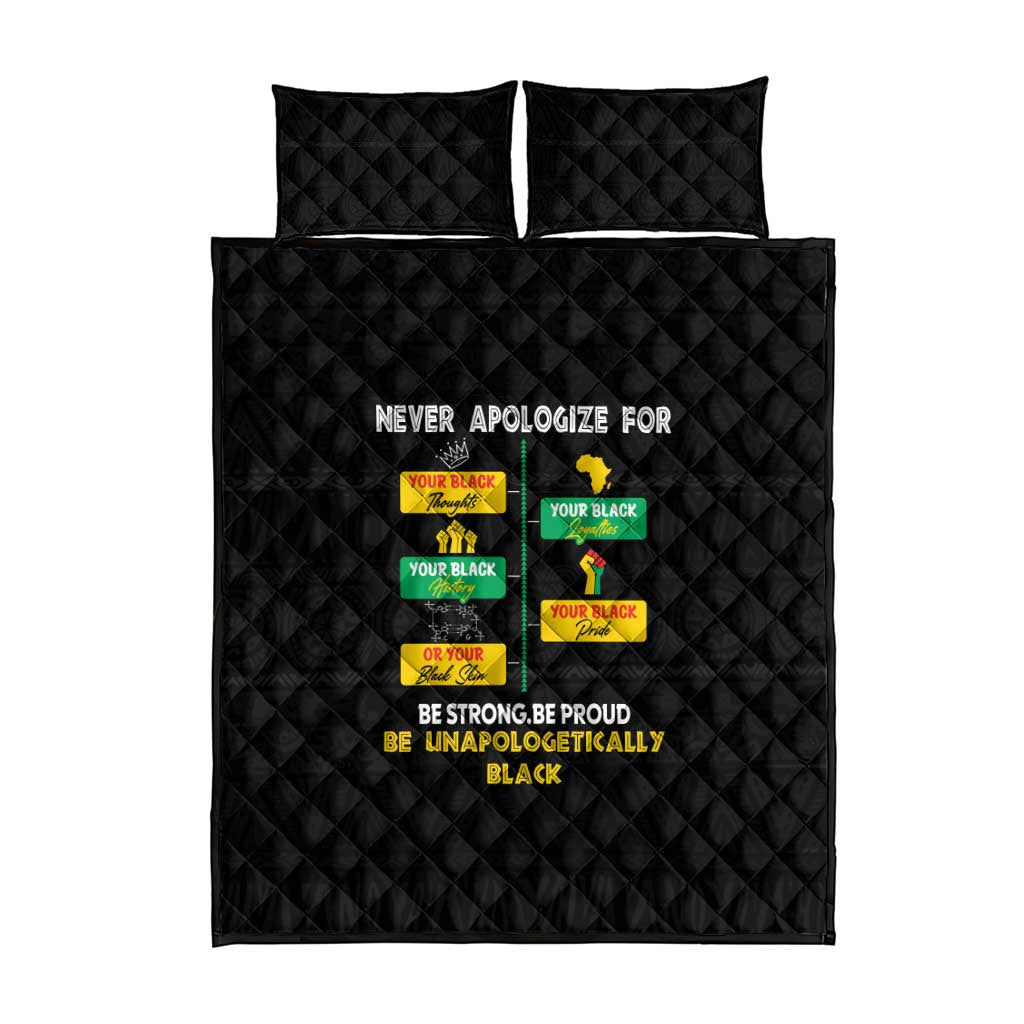 Never Apologize For Your Pride Quilt Bed Set African Black History DT02