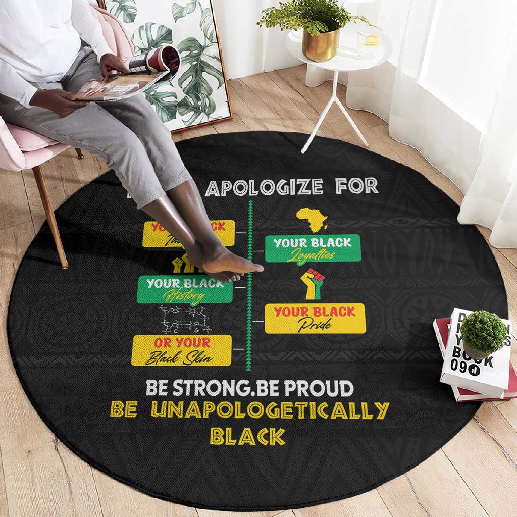 Never Apologize For Your Pride Round Carpet African Black History DT02