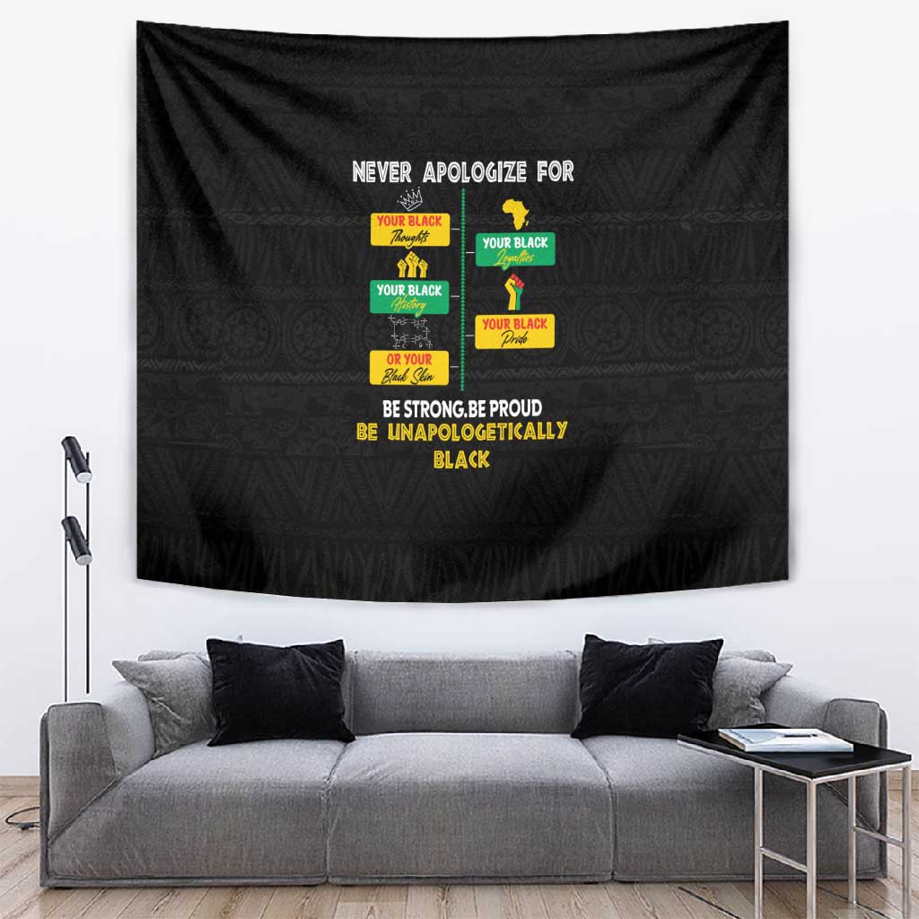 Never Apologize For Your Pride Tapestry African Black History DT02
