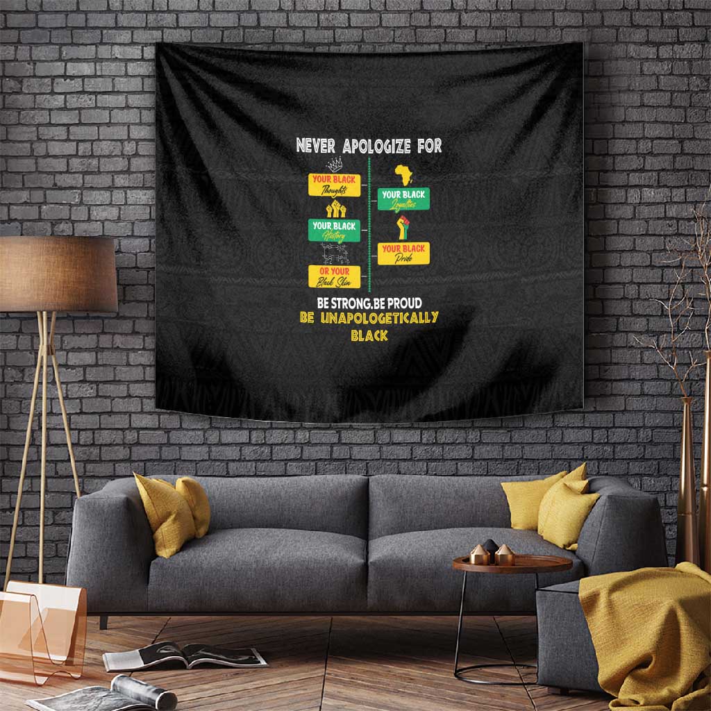 Never Apologize For Your Pride Tapestry African Black History DT02