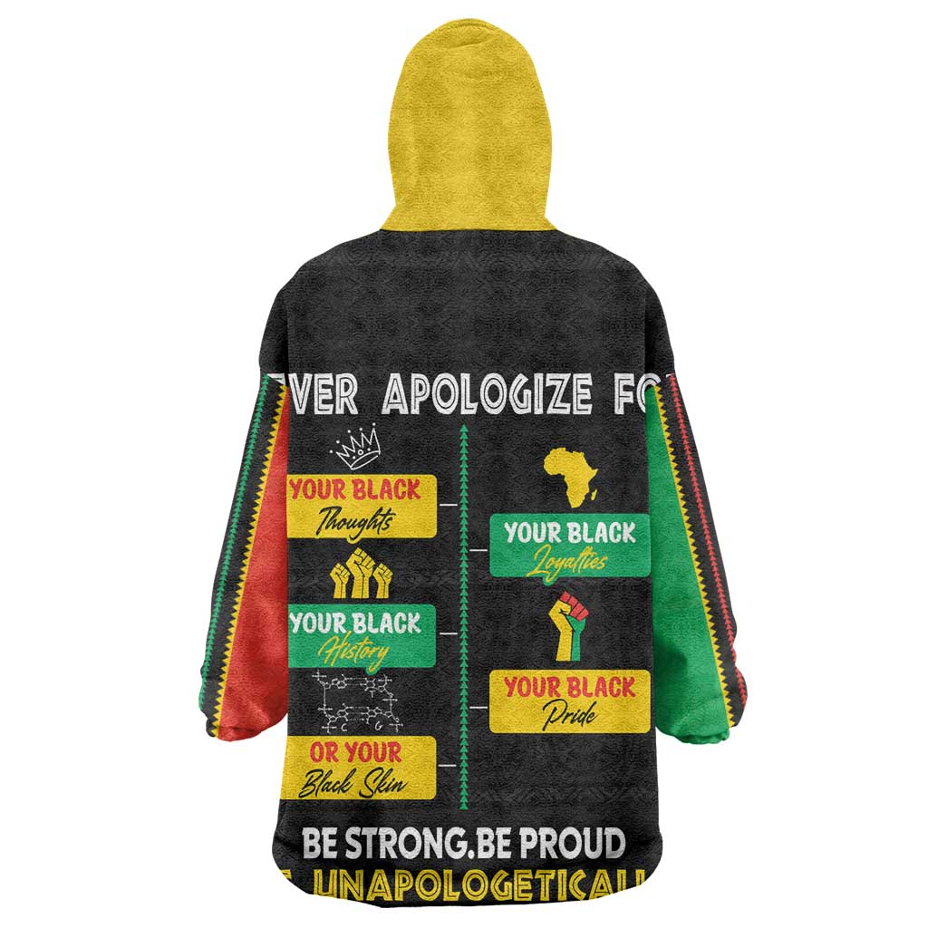 Never Apologize For Your Pride Wearable Blanket Hoodie African Black History DT02