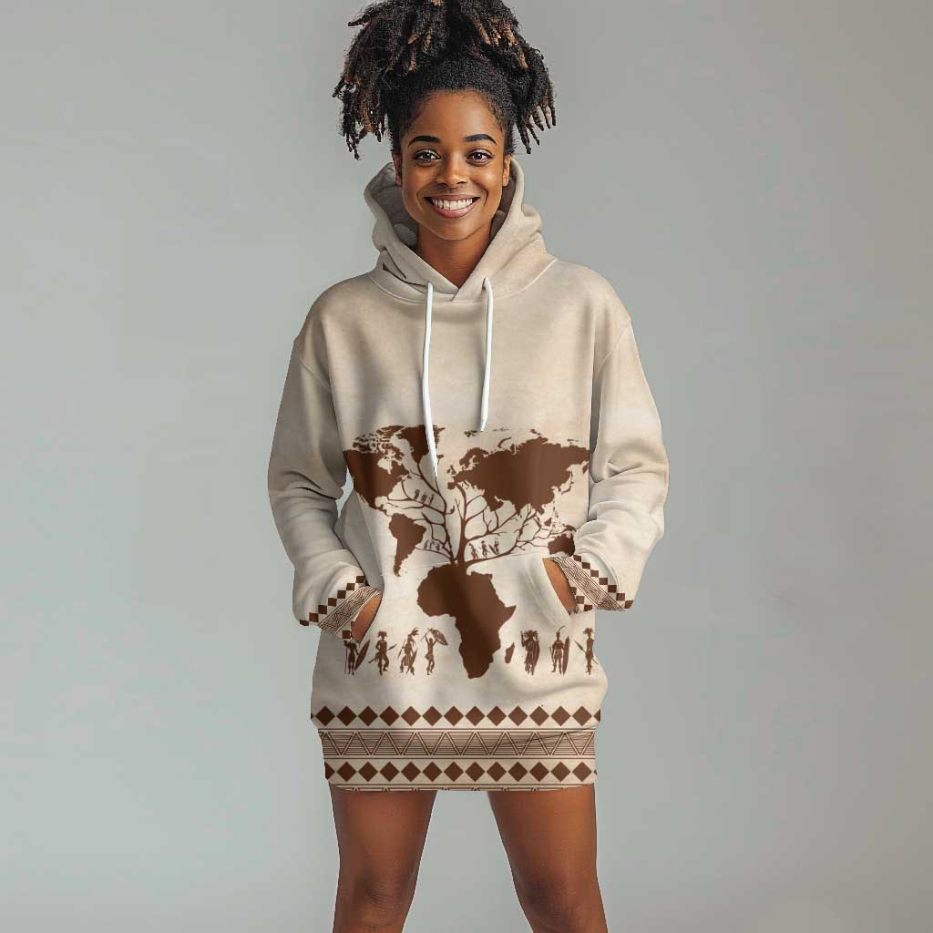 Root Africa Hoodie Dress African Map DT02