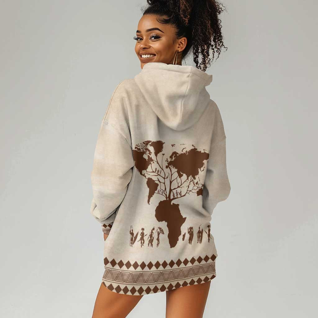Root Africa Hoodie Dress African Map DT02