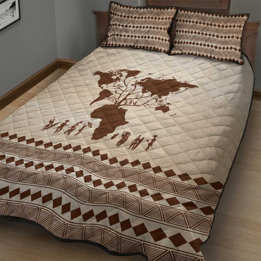 Root Africa Quilt Bed Set African Map DT02