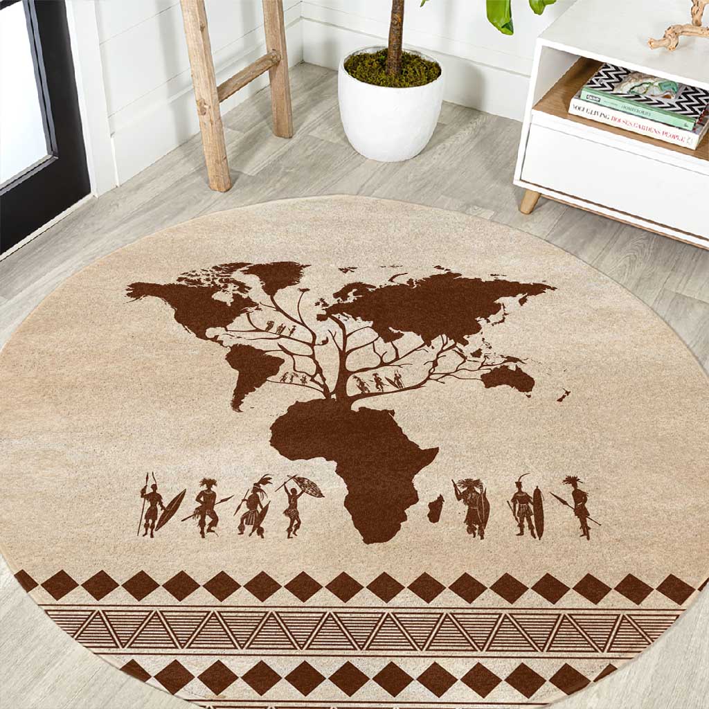 Root Africa Round Carpet African Map DT02