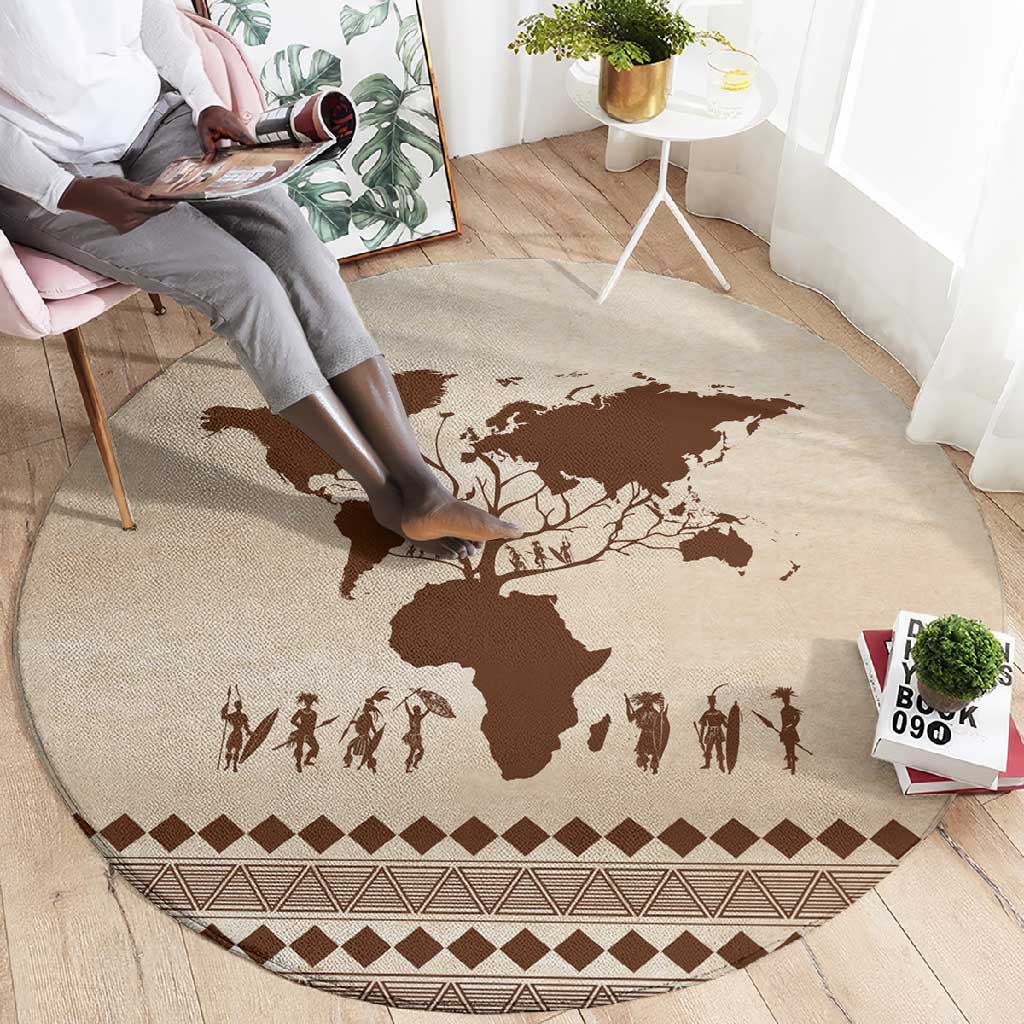Root Africa Round Carpet African Map DT02