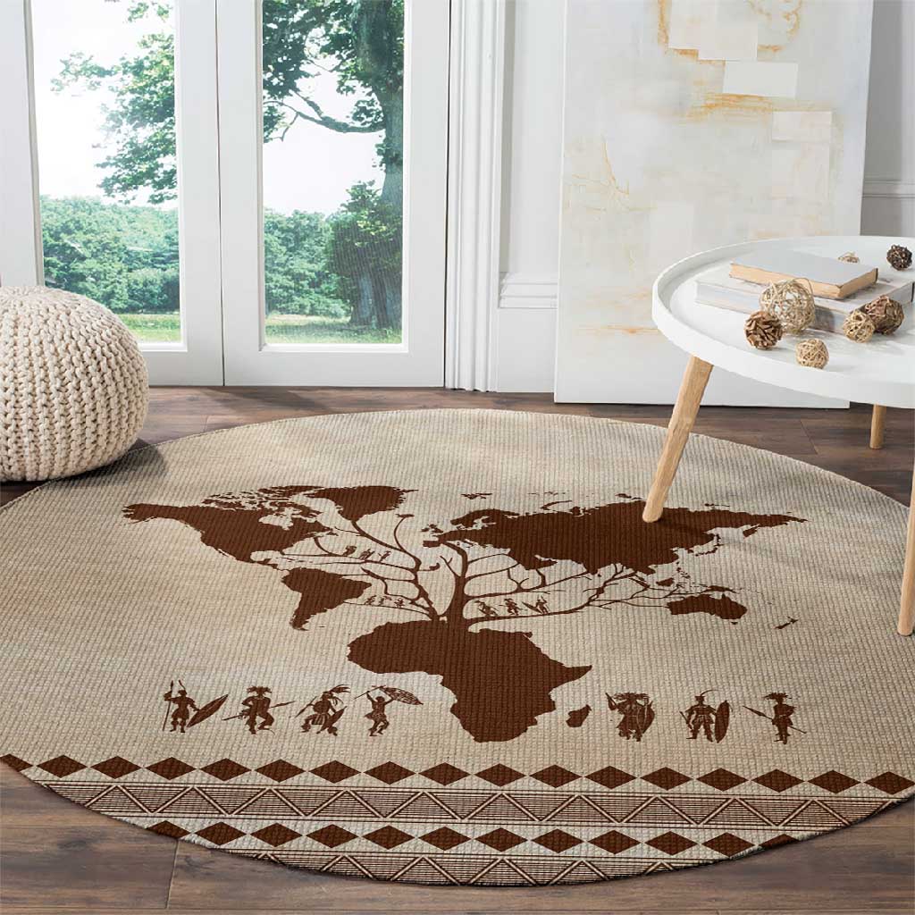 Root Africa Round Carpet African Map DT02