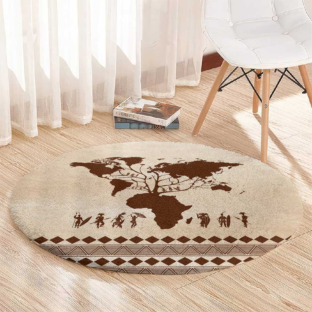 Root Africa Round Carpet African Map DT02
