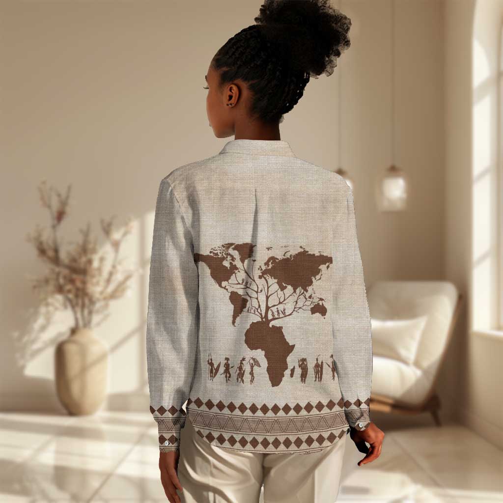 Root Africa Women Casual Shirt African Map DT02