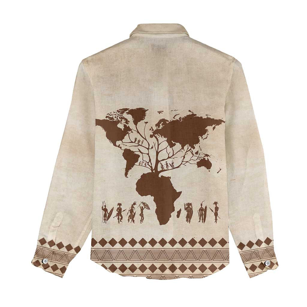 Root Africa Women Casual Shirt African Map DT02