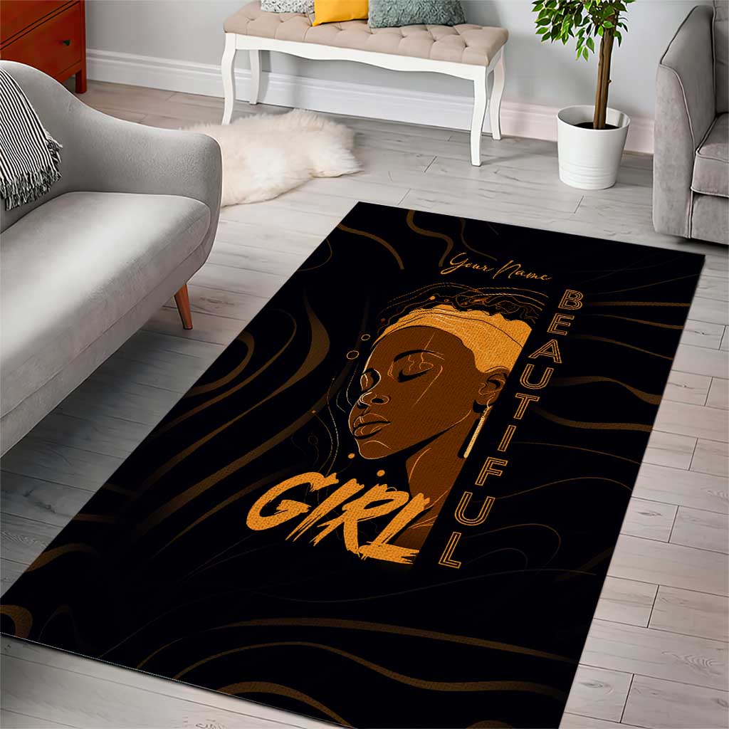 Personalized Beautiful Black Girl Area Rug - Women of Africa Design DT02