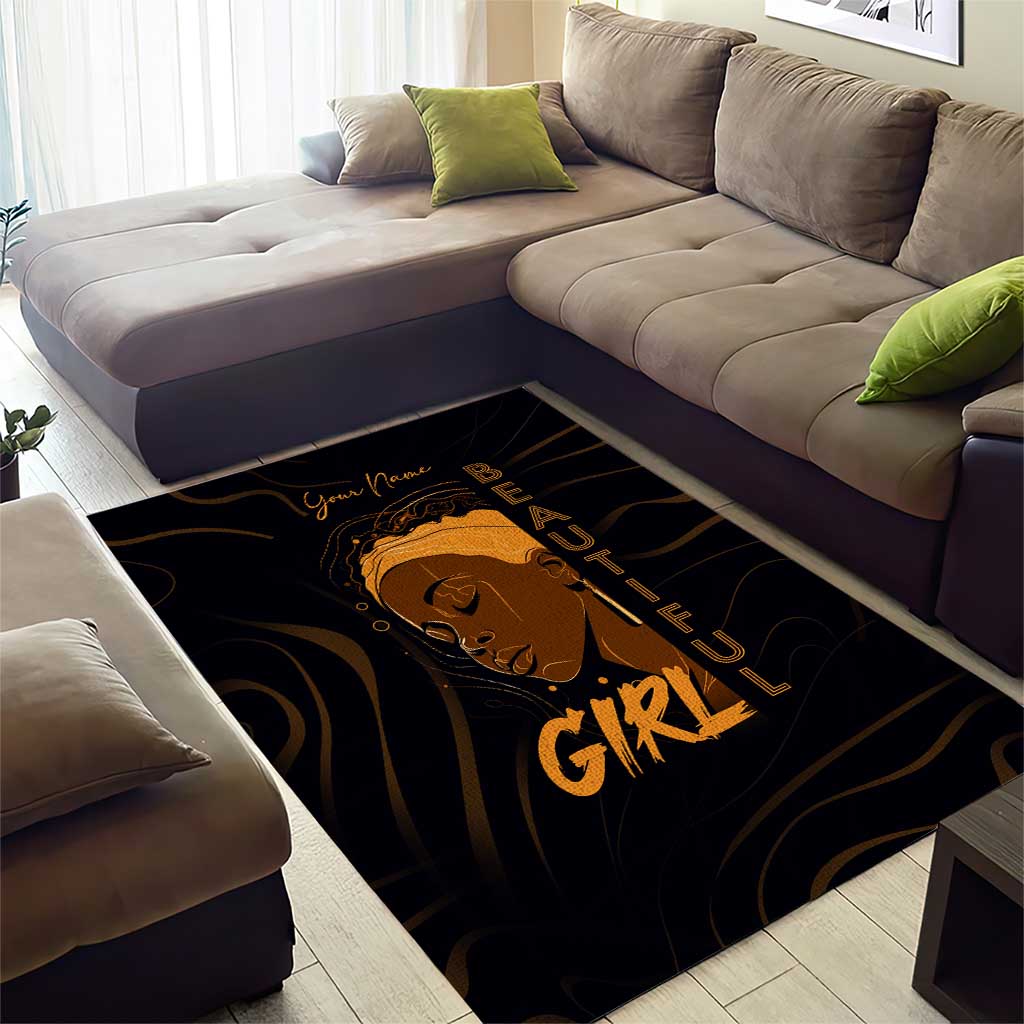 Personalized Beautiful Black Girl Area Rug - Women of Africa Design DT02
