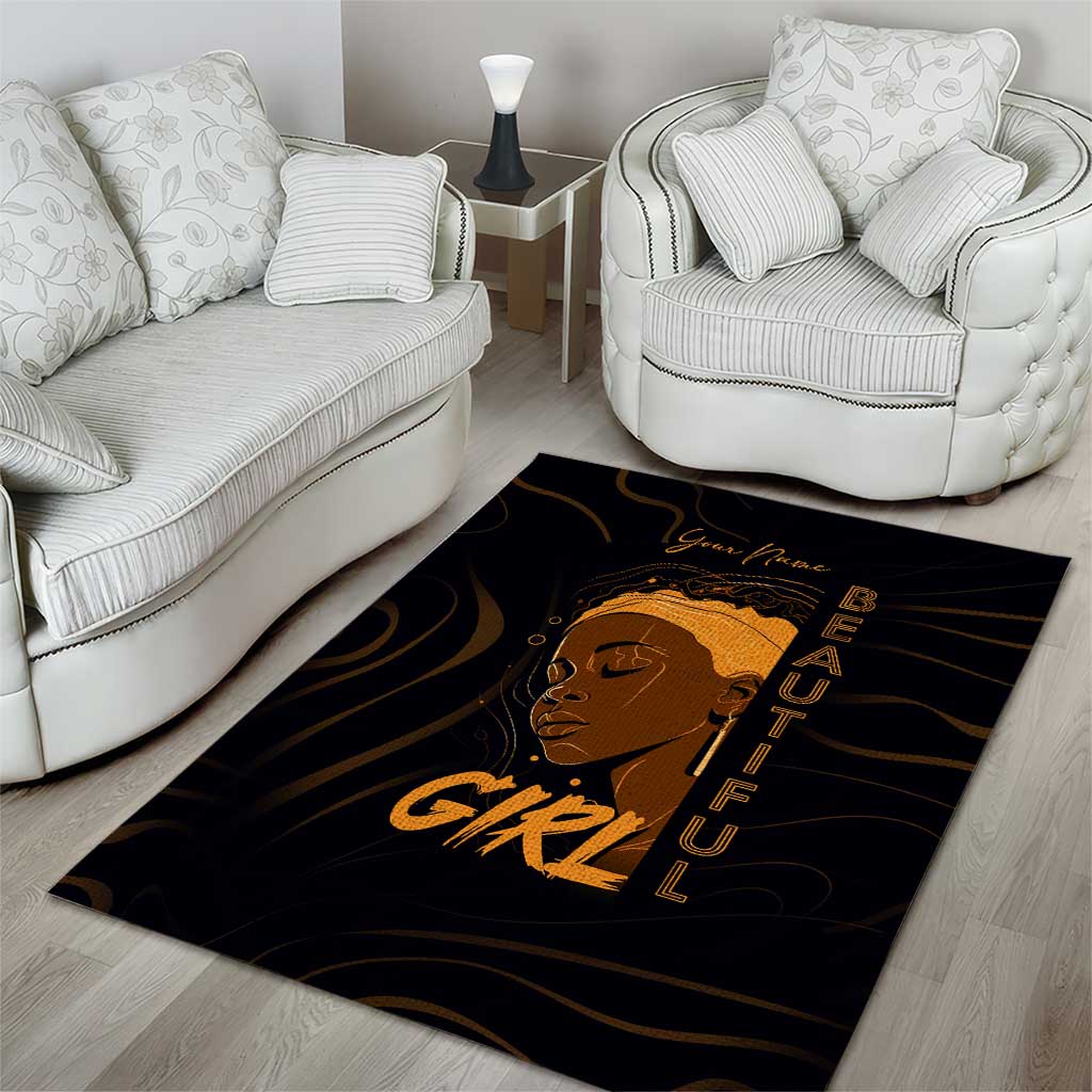 Personalized Beautiful Black Girl Area Rug - Women of Africa Design DT02