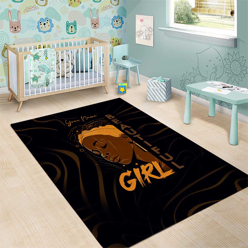 Personalized Beautiful Black Girl Area Rug - Women of Africa Design DT02