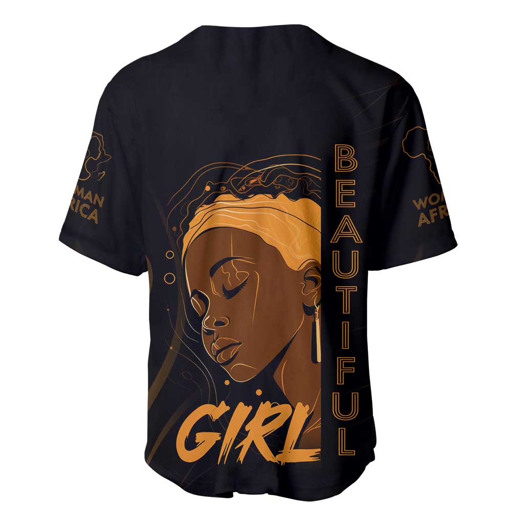 Personalized Beautiful Black Girl Baseball Jersey - Women of Africa Design DT02