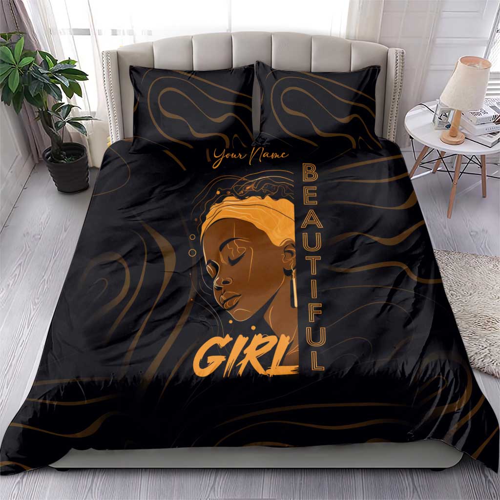 Personalized Beautiful Black Girl Bedding Set - Women of Africa Design DT02