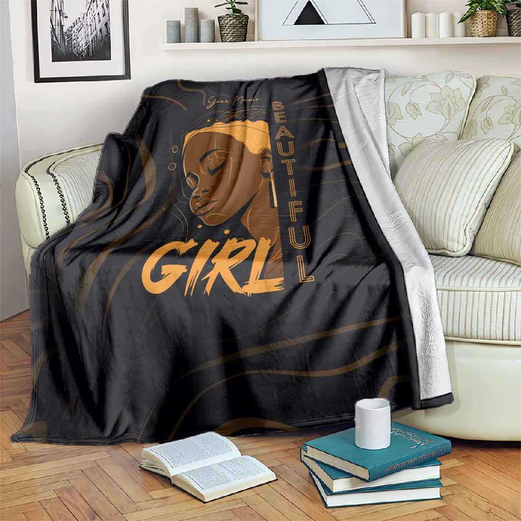 Personalized Beautiful Black Girl Blanket - Women of Africa Design DT02