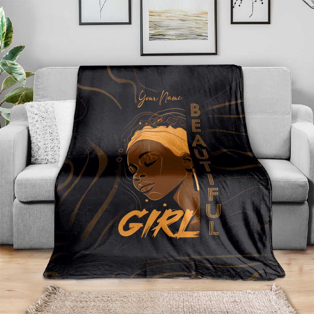 Personalized Beautiful Black Girl Blanket - Women of Africa Design DT02