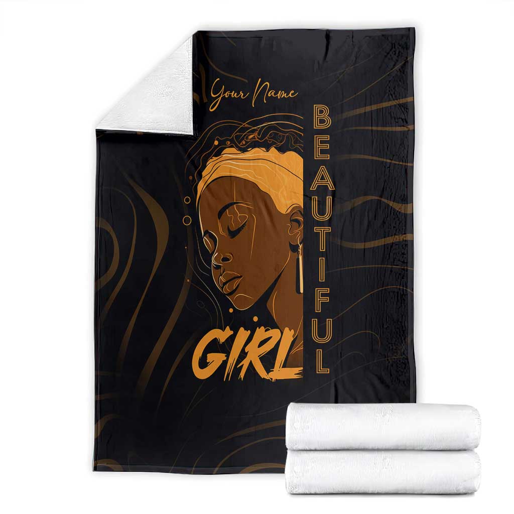 Personalized Beautiful Black Girl Blanket - Women of Africa Design DT02