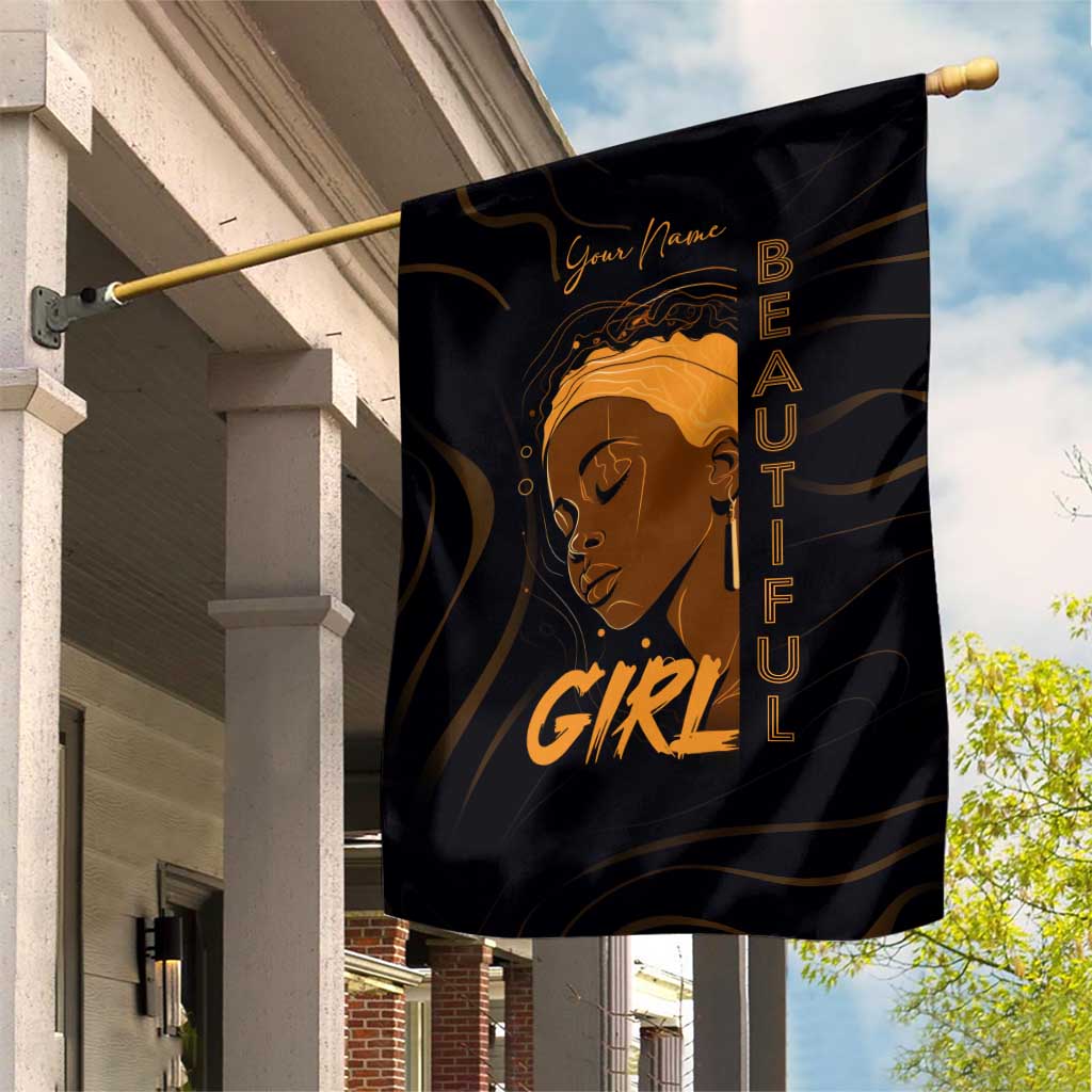 Personalized Beautiful Black Girl Garden Flag - Women of Africa Design DT02