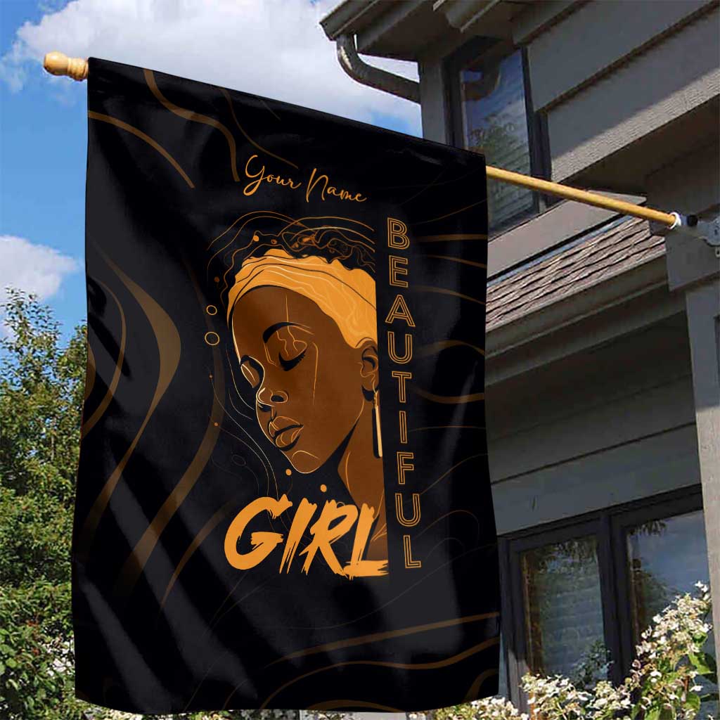 Personalized Beautiful Black Girl Garden Flag - Women of Africa Design DT02