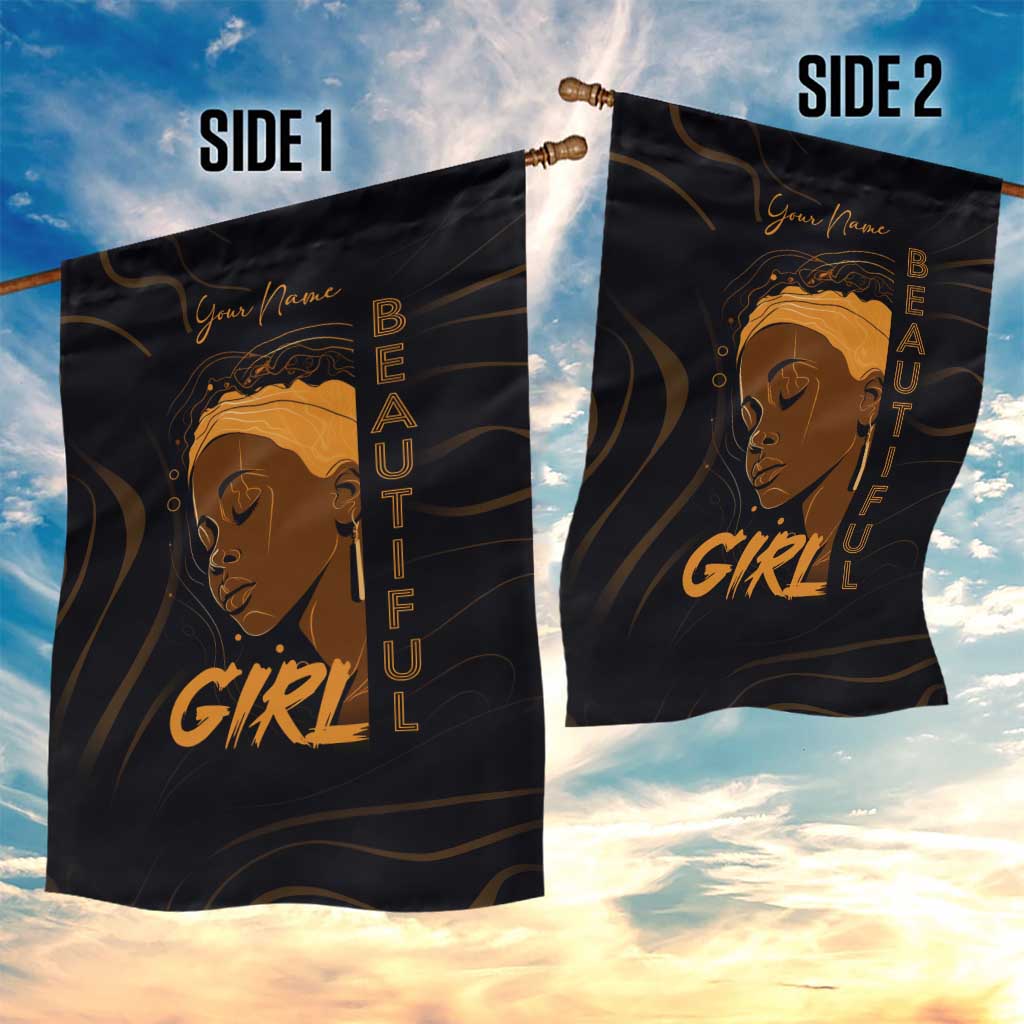 Personalized Beautiful Black Girl Garden Flag - Women of Africa Design DT02